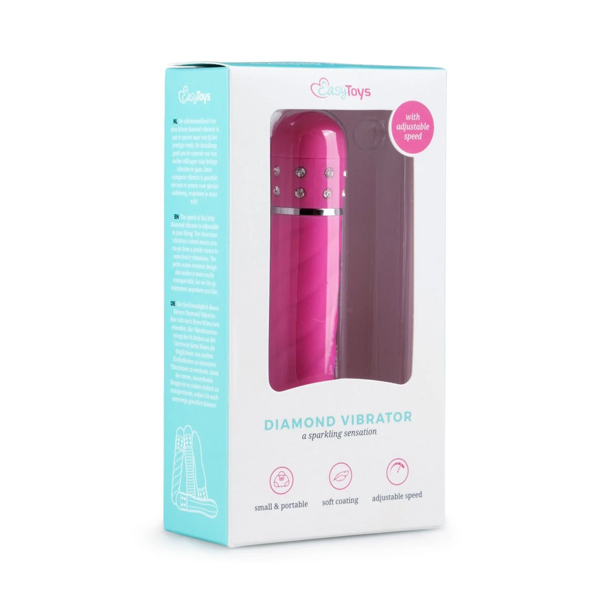 Pinkfarbener Toys Mini-Vibrator mit welliger Struktur und Strasssteinchen an der Unterseite