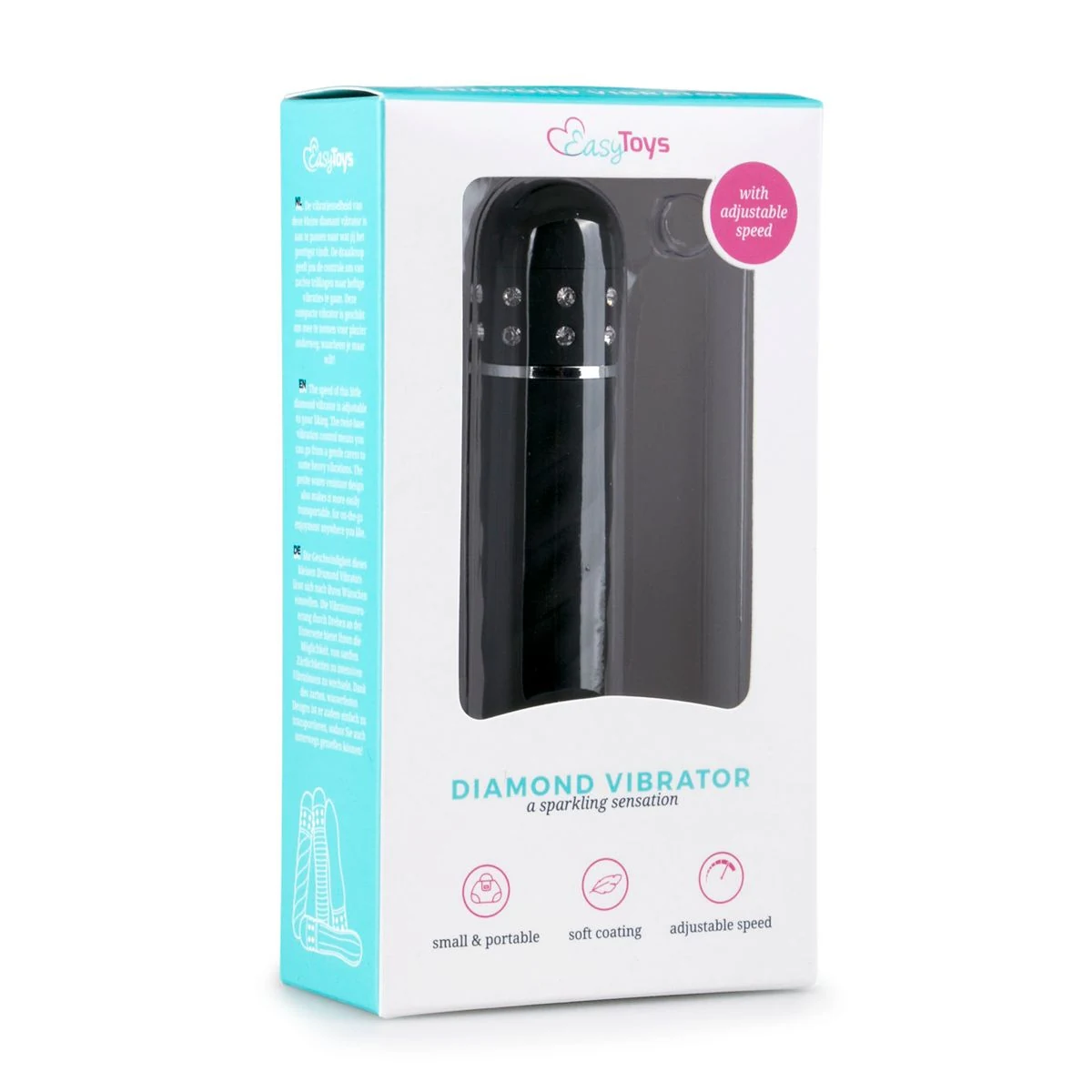 Schwarzer Toys Mini-Vibrator mit welliger Struktur und Strasssteinchen