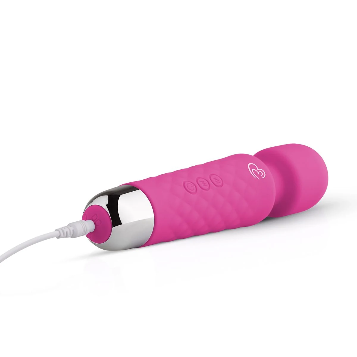 Kompakter rosa Wand Vibrator mit USB-Ladekabel zum Aufladen