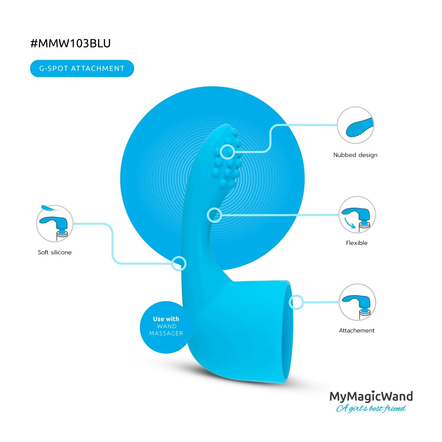 MyMagicWand Aufsatzstück in Blau für Wand Massagestab-Zubehör