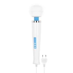 MyMagicWand Wand Vibrator Blau mit rundem Kopf und Druckknöpfen am Griff