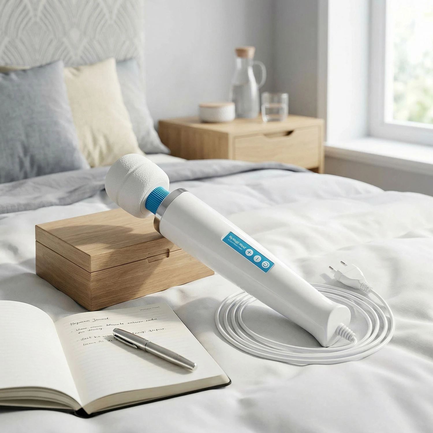 MyMagicWand Blau, leistungsstarker Wand Vibrator für Vibration und Pulsation