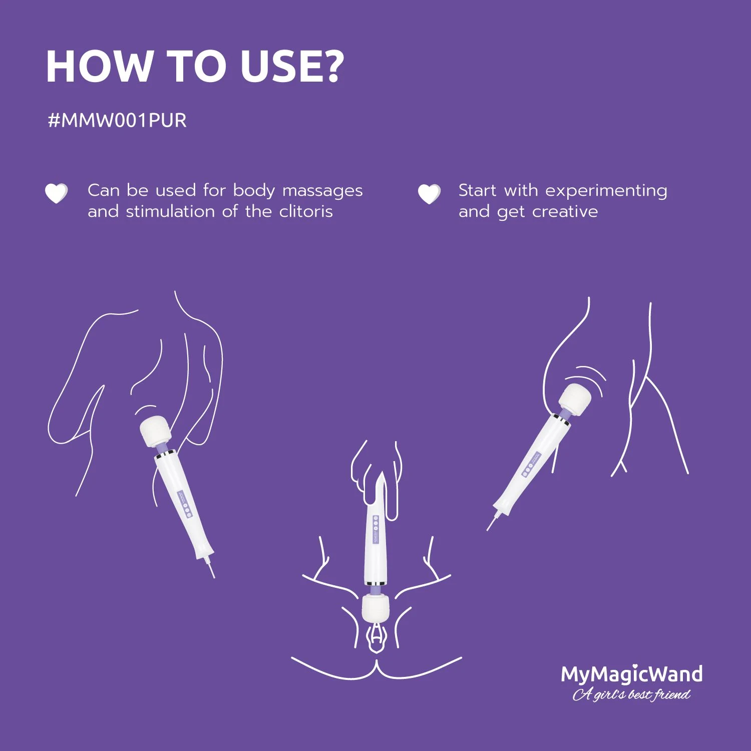 Lila MyMagicWand Vibrator mit 6 Vibrationsstufen