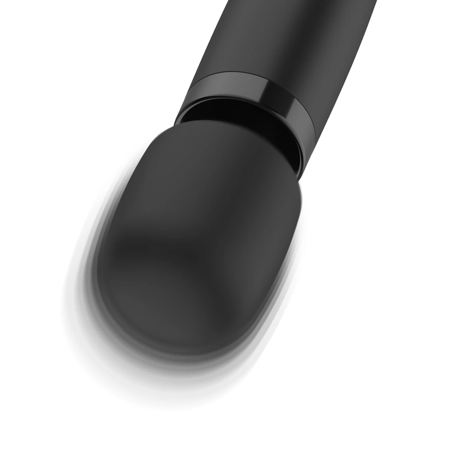 Schwarzer Wand Vibrator mit flexiblem Kopf für angenehme Körperkonturen