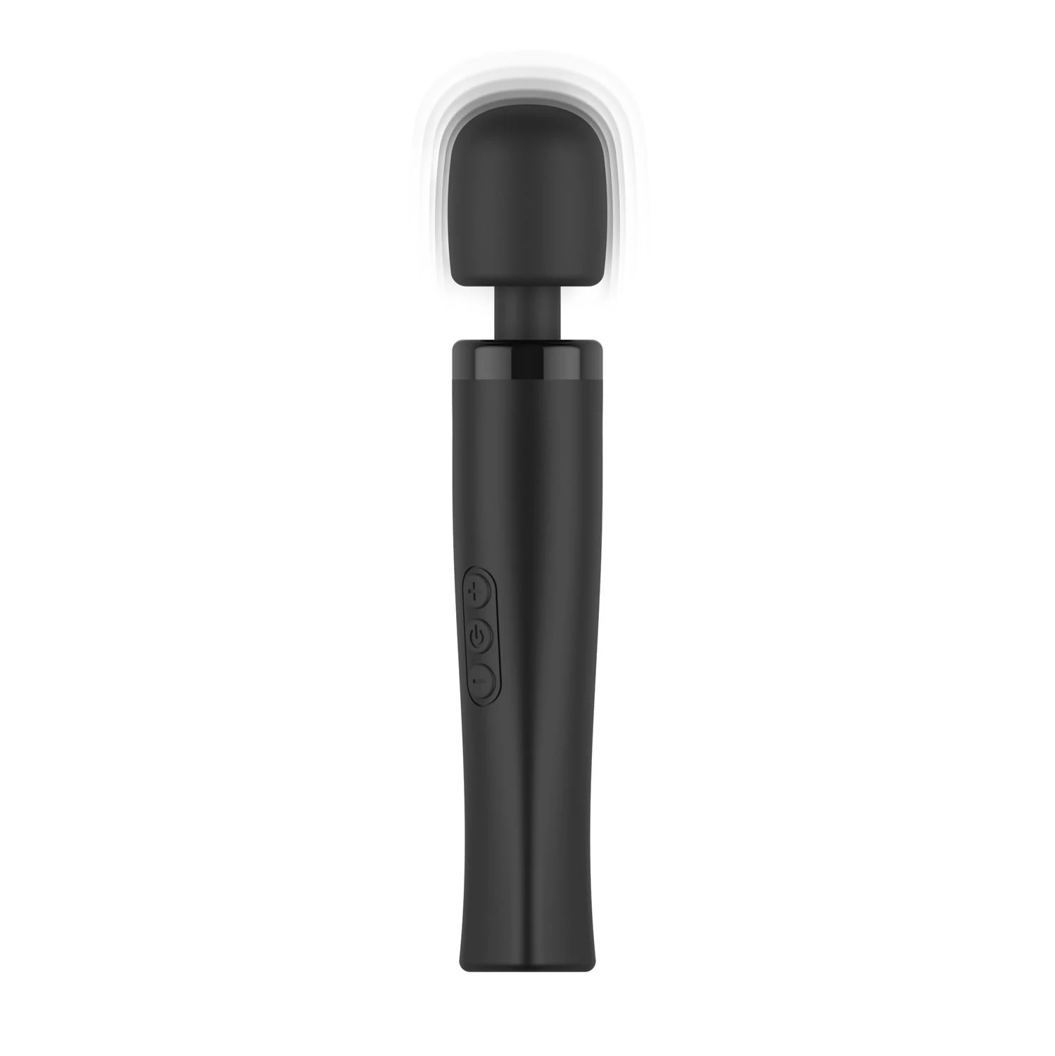 Schwarzer Wand Vibrator mit weichem Kopf und verstellbarer Vibration