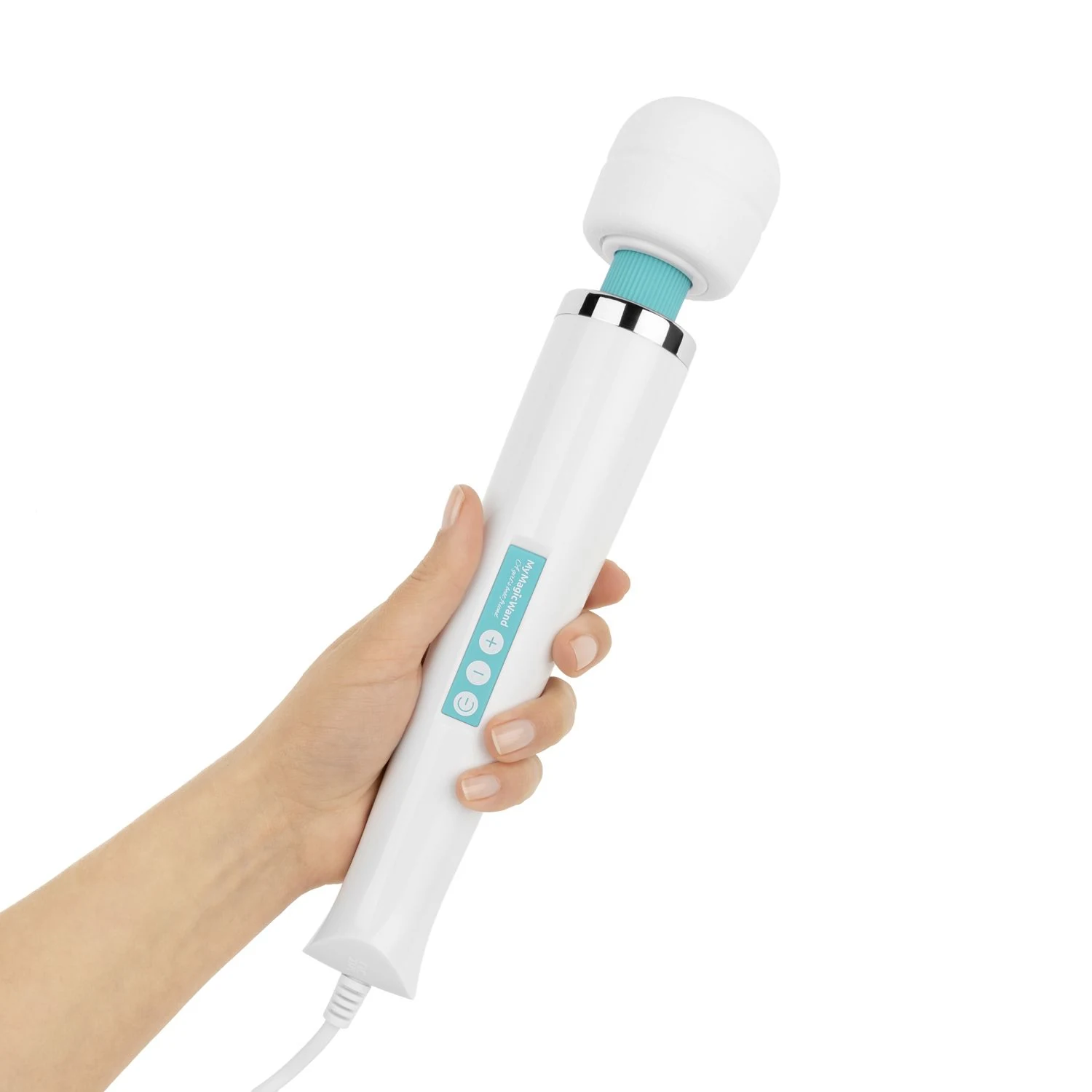 Wand-Vibrator Türkis mit beweglichem Kopf und langem Kabel