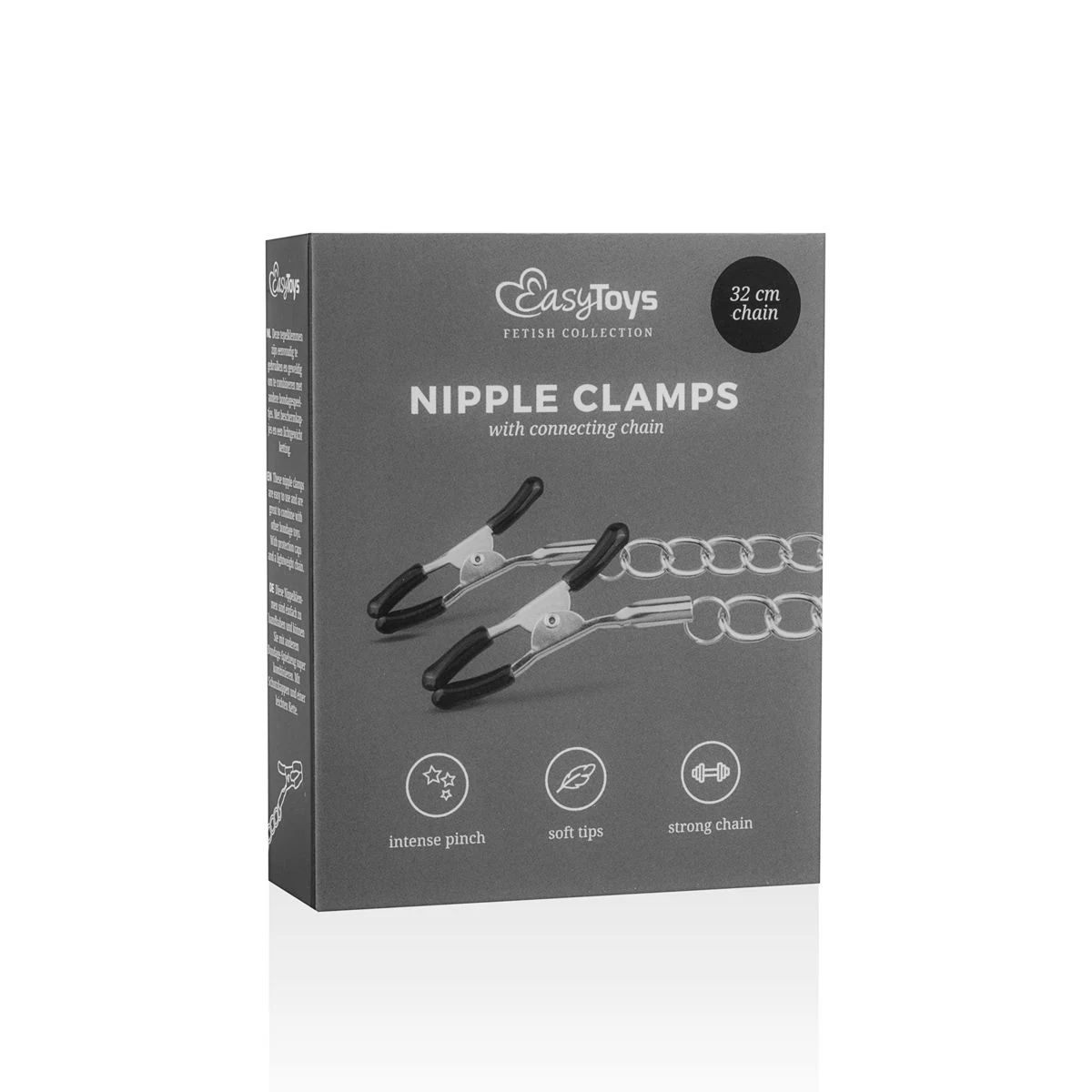 BDSM Nippelklemmen aus Eisen und PVC mit Kette
