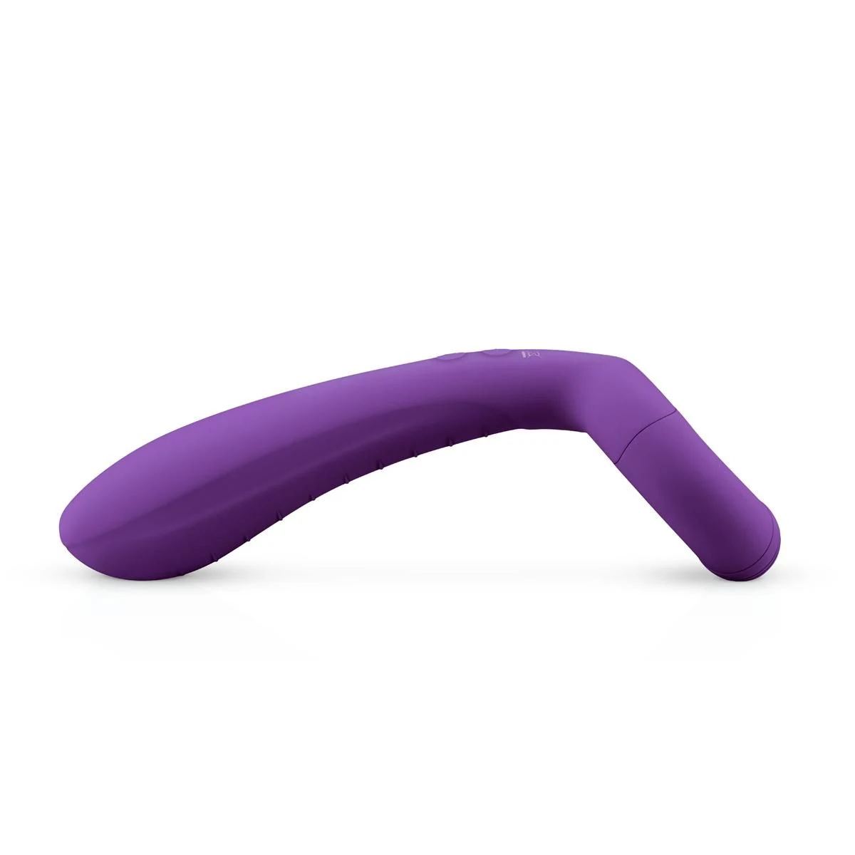Violetter Vibrator mit Noppenring und Druckknopf-Bedienung