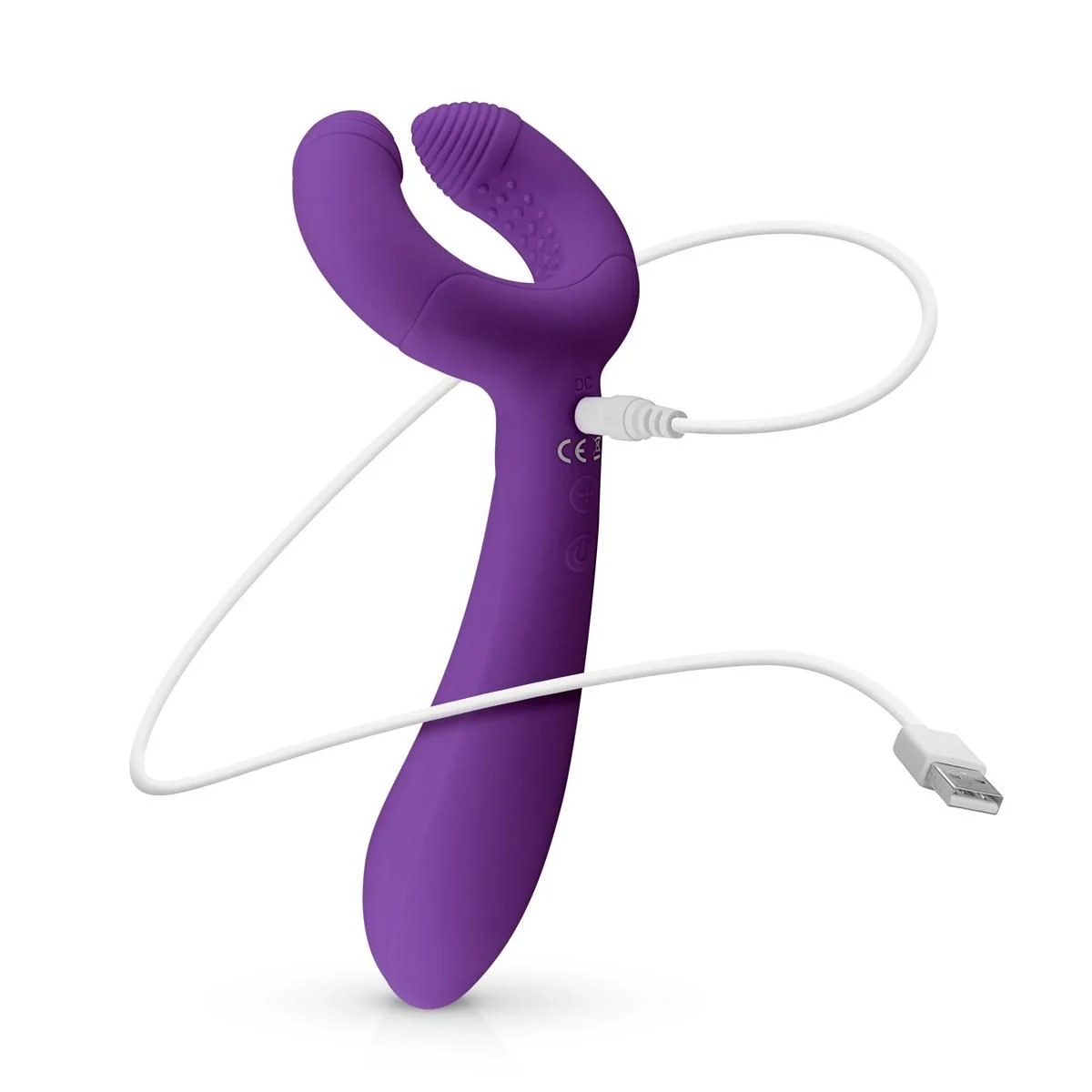 Wiederaufladbarer Paarvibrator in Lila mit 7 Stufen pro Motor