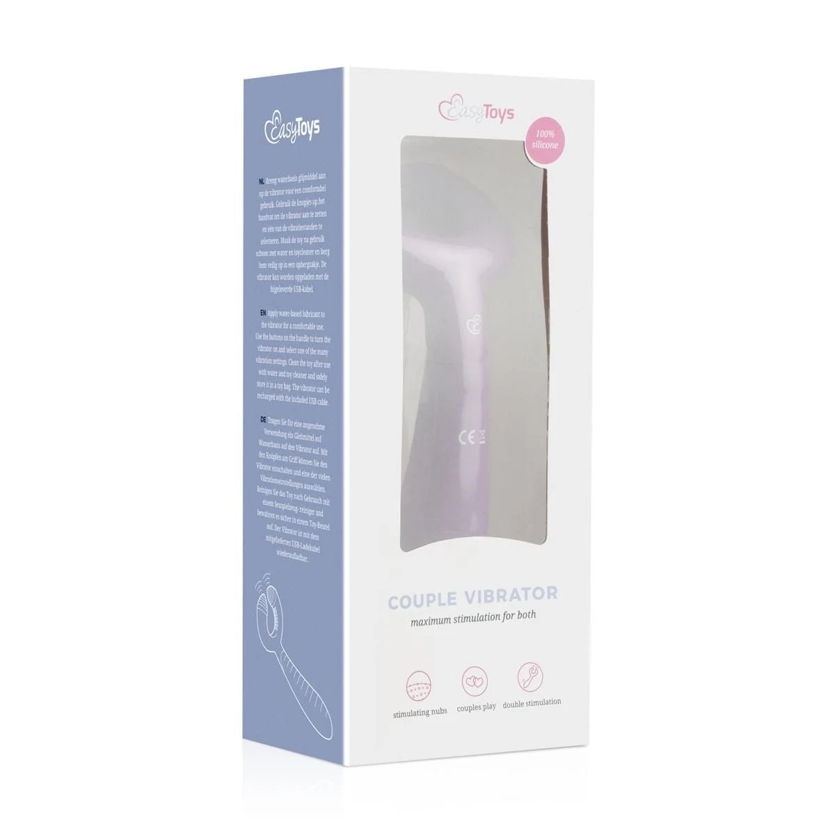 Violetter Anal Vibrator mit gerippter Form und flexiblem Ring