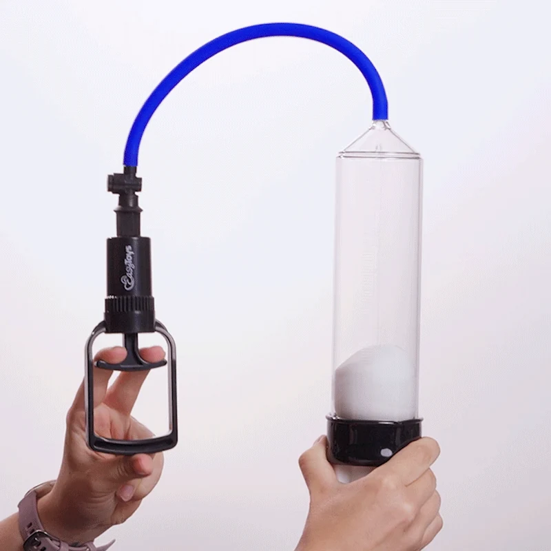 Durchsichtige Penispumpe mit Griff-Handpumpe und Fingermulden