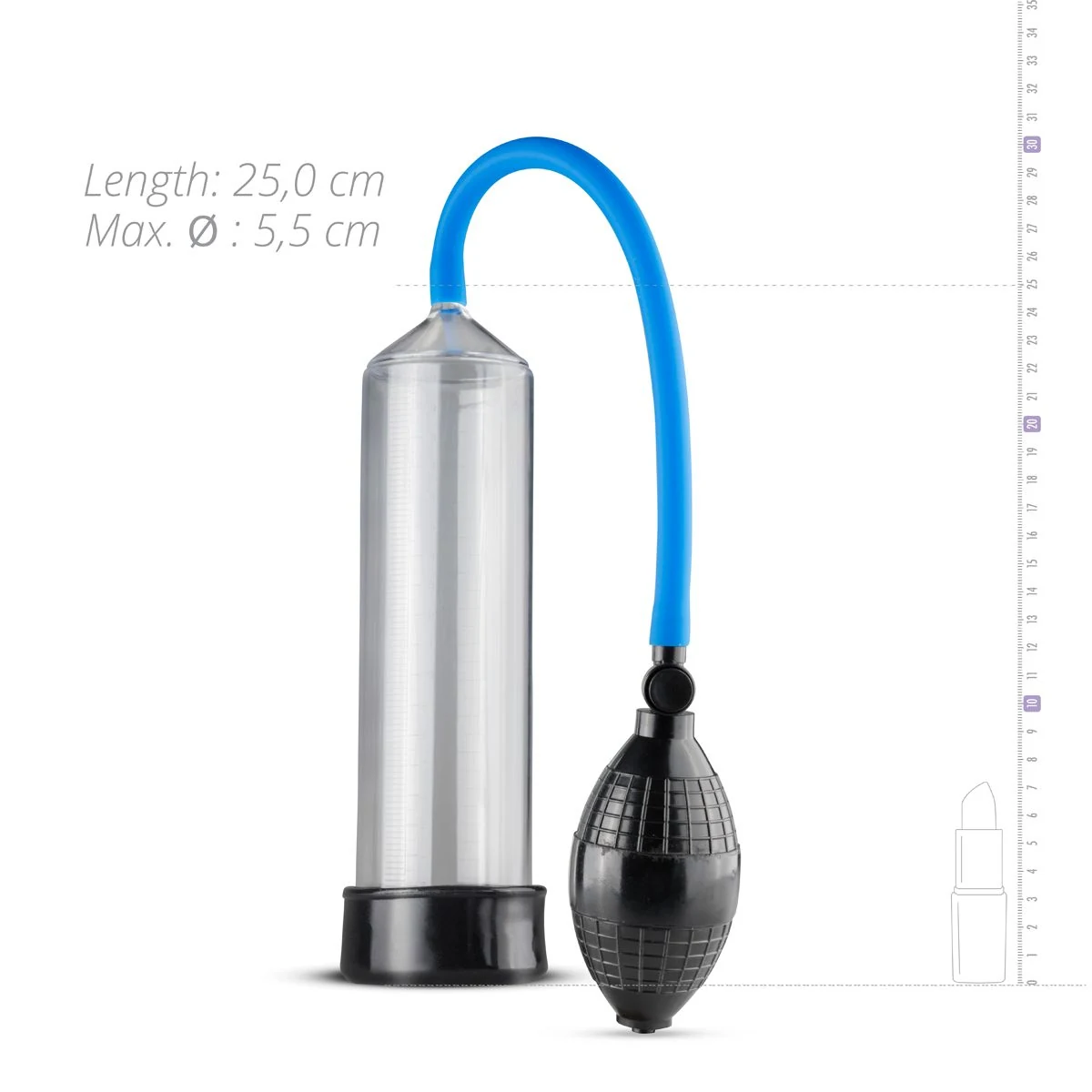 Penispumpe mit Pumpball für wasserbasiertes Gleitmittel