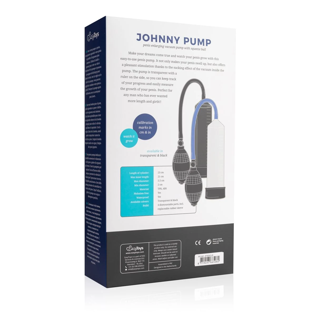 Penispumpe klar mit Quetschpumpe zur Penis-Stimulation