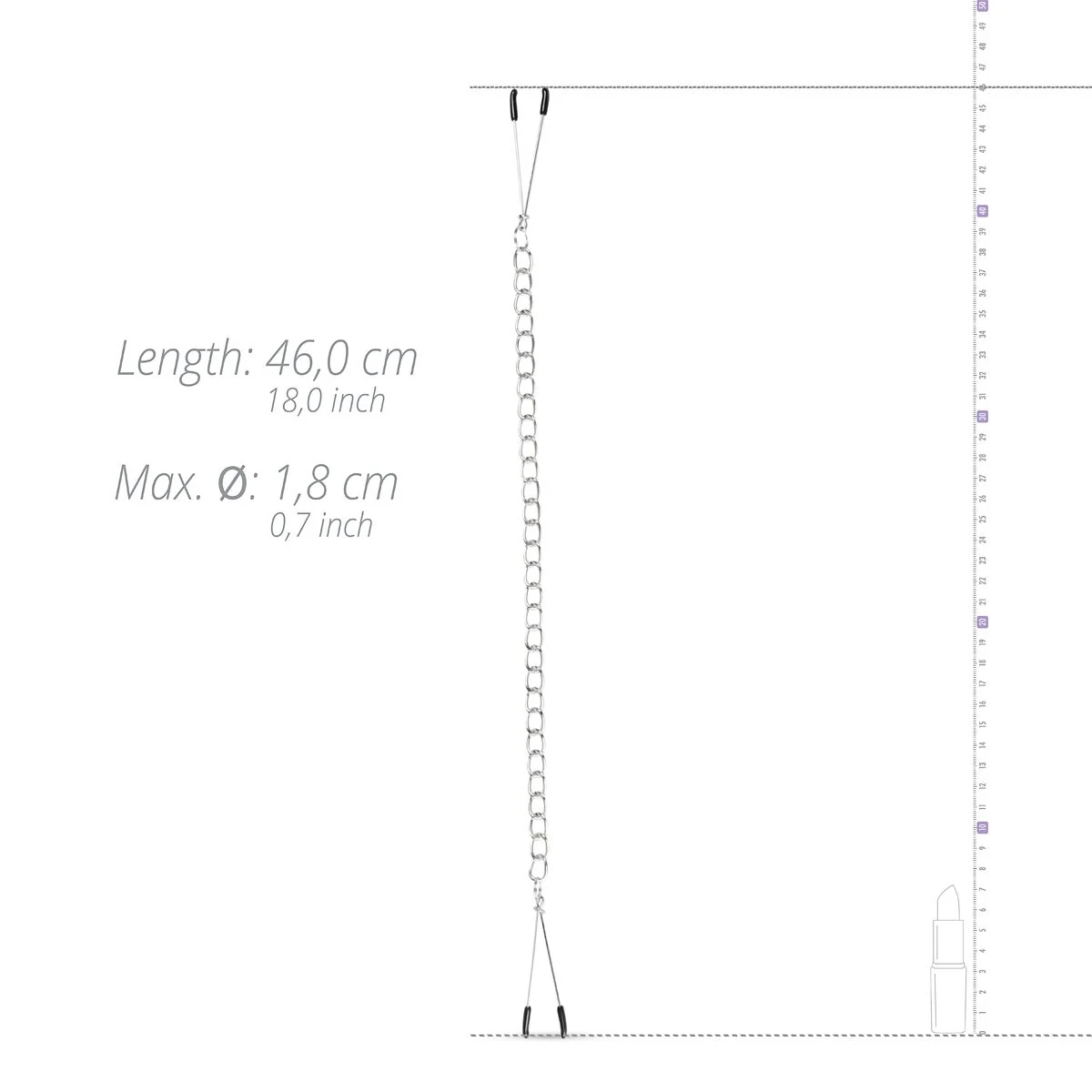 Enge Nippelklemmen mit elegantem Design und silberner Metallkette