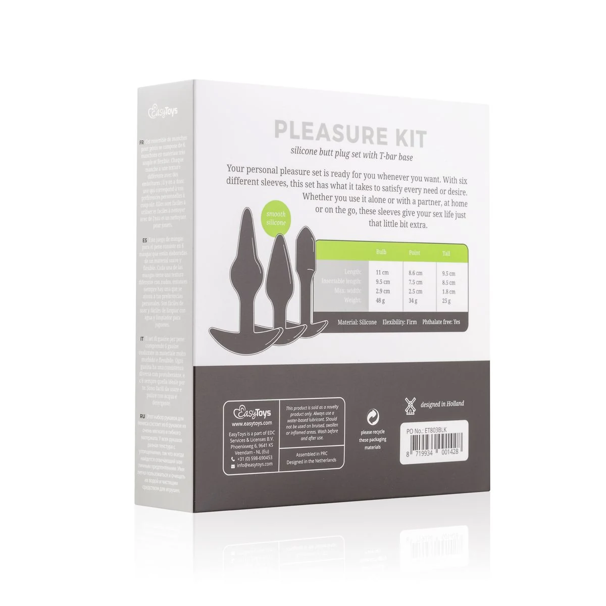 Pleasure Kit Set mit Analplugs in 9,5 cm, 8,6 cm und 11 cm Länge
