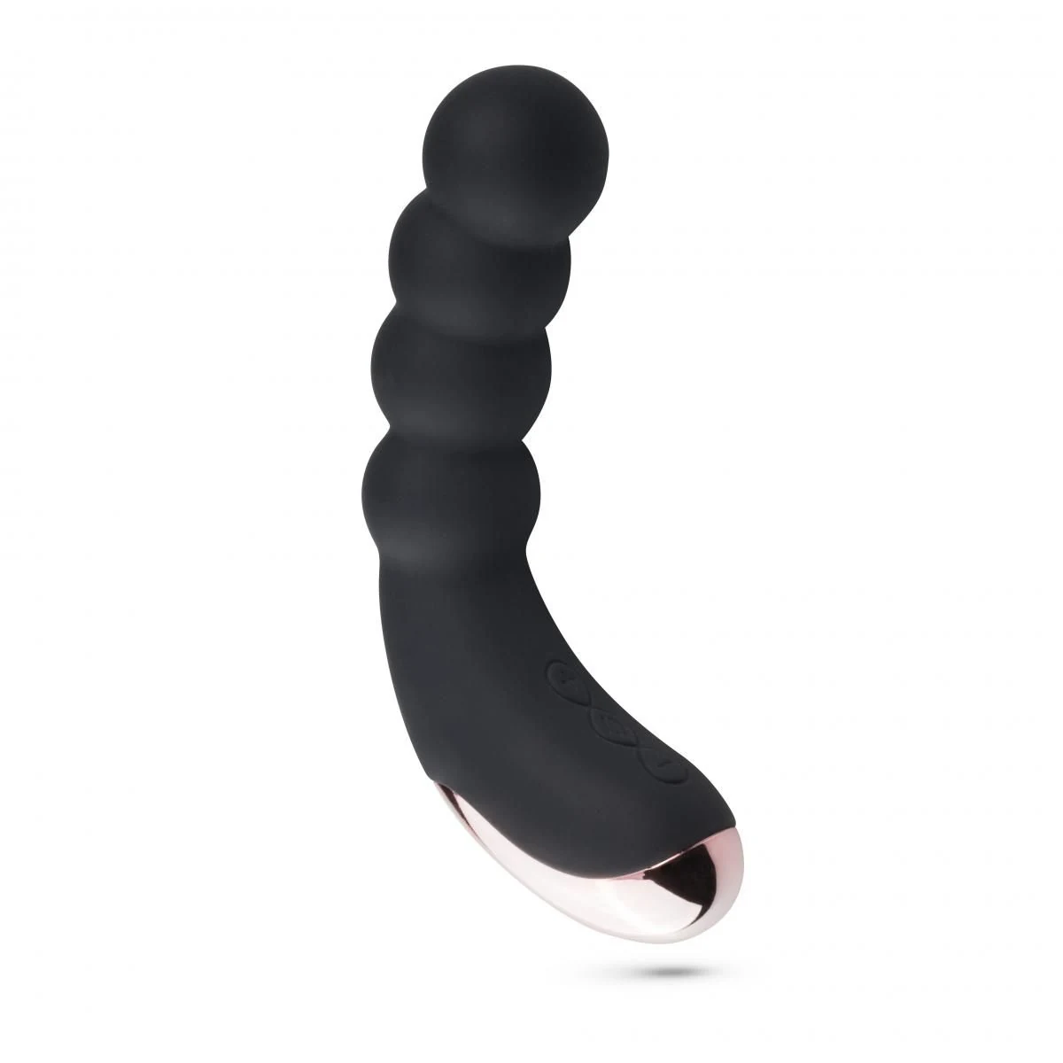 Pleasure Me Anal Vibrator in Schwarz mit gebogenem, geripptem Schaft