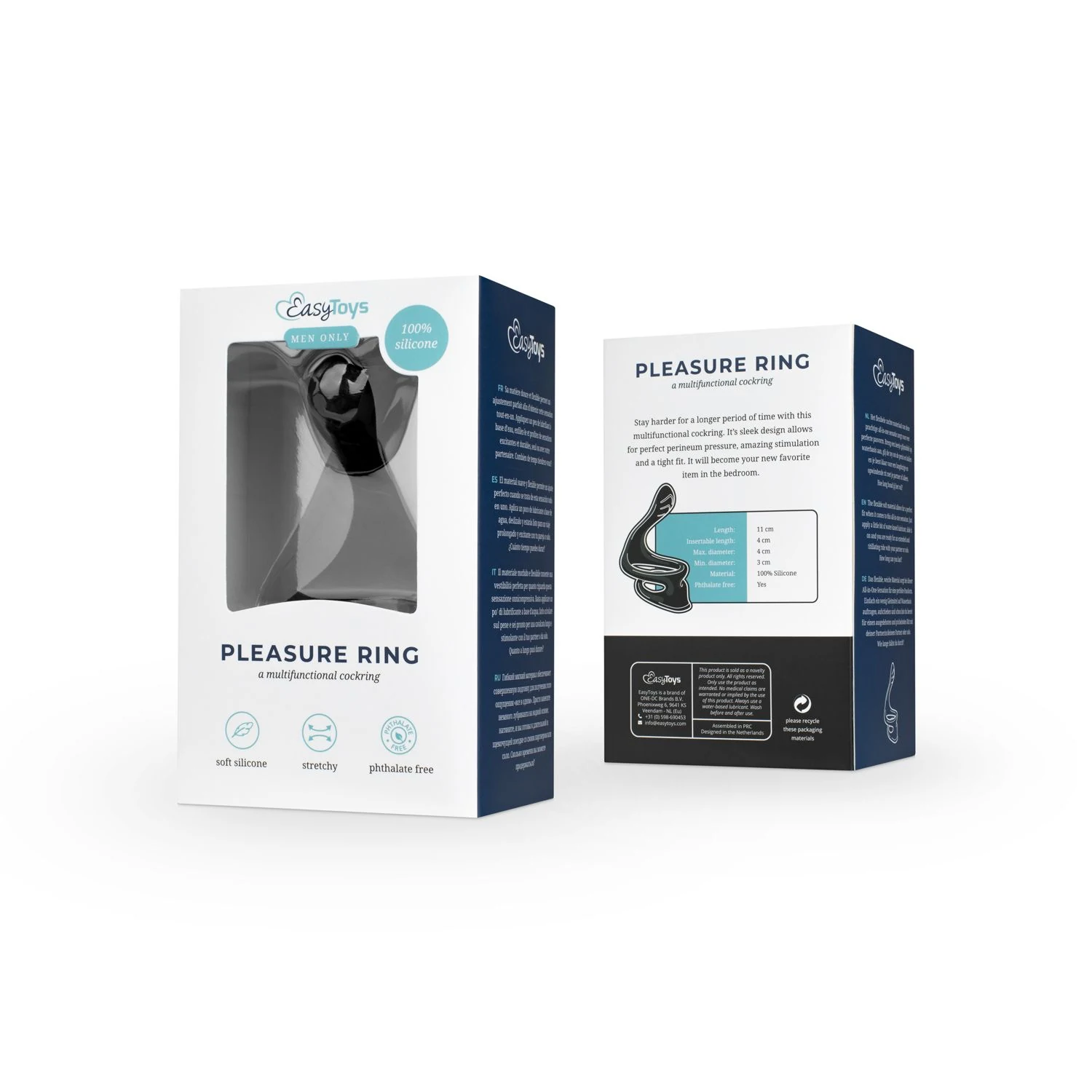 Schwarzer Silikon Penisring für Penis und Hodensack