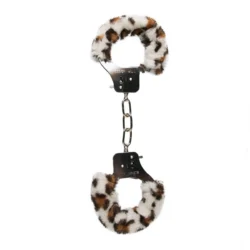 Plüschhandschellen Leopard verstellbar mit weichem Plüsch für komfortables Tragen