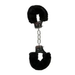 Schwarze Plüschhandschellen von Toys Fetish Collection für komfortables Fesseln