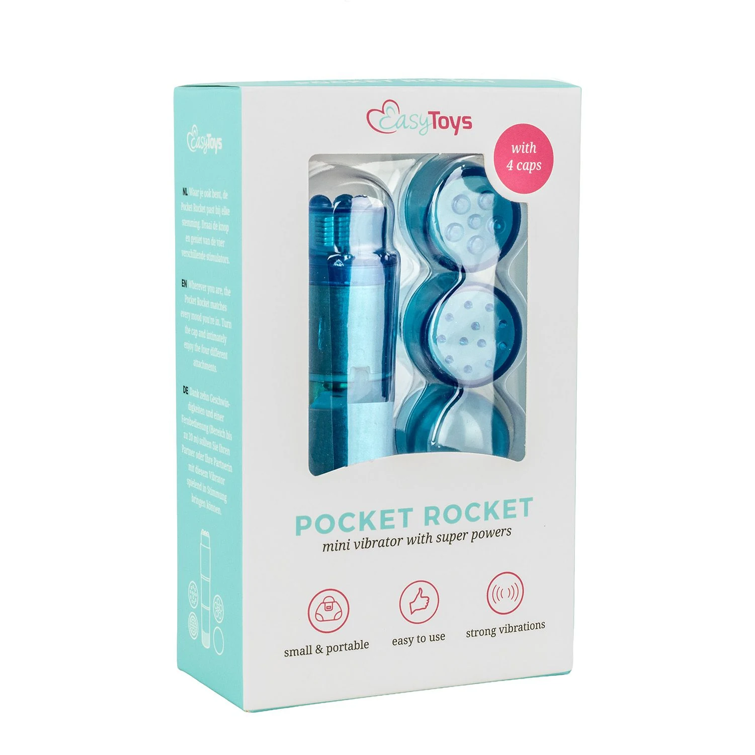 Kompakter blauer Pocket Rocket Vibrator von Toys, geeignet für unterwegs