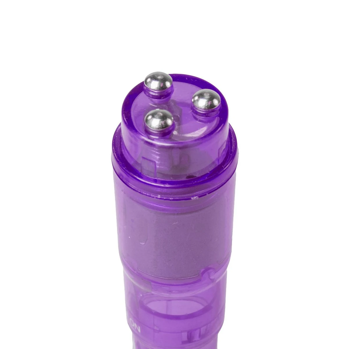 Violetter Pocket Rocket mit Aufsätzen mit großen und kleinen Noppen