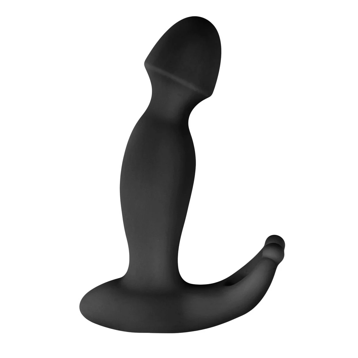 Schwarzer Prostata-Vibrator aus Silikon mit flexibler Form und naturgetreuer Eichel