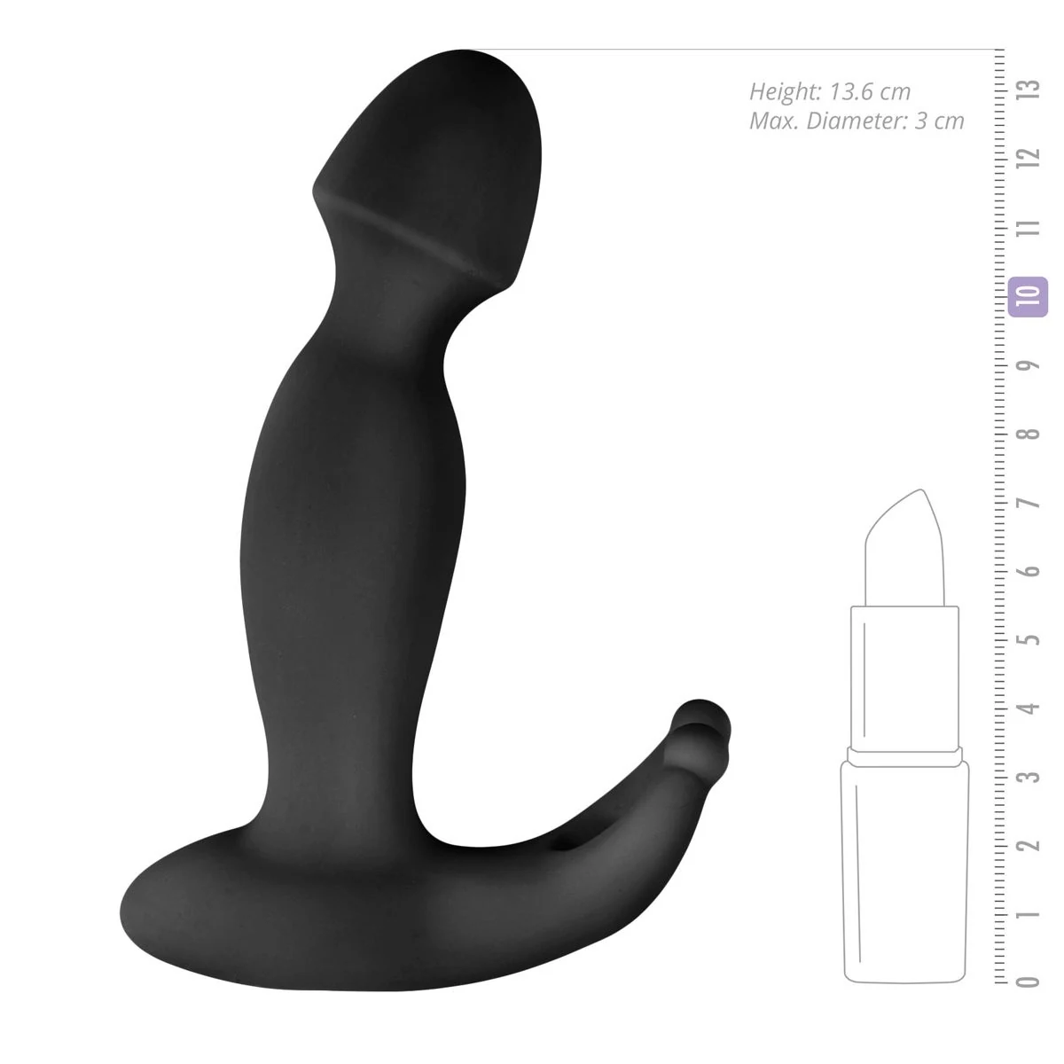 Pounding Pete Schwarz mit gebogener Spitze zur Prostata- und Anus-Stimulation