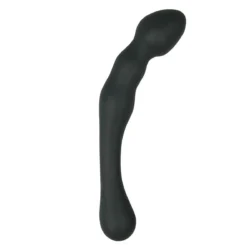Schwarzer Prostata Dildo aus Silikon mit gebogenem Schaft und spitzer Spitze