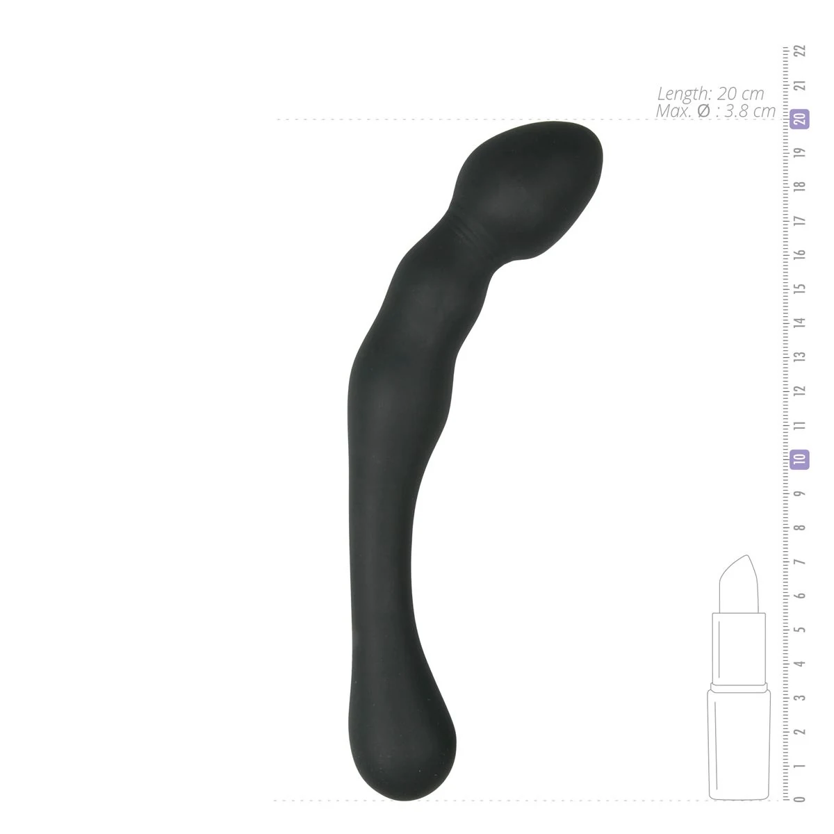 Biegsame Analsonde in Schwarz zur Prostata- und Anusstimulation