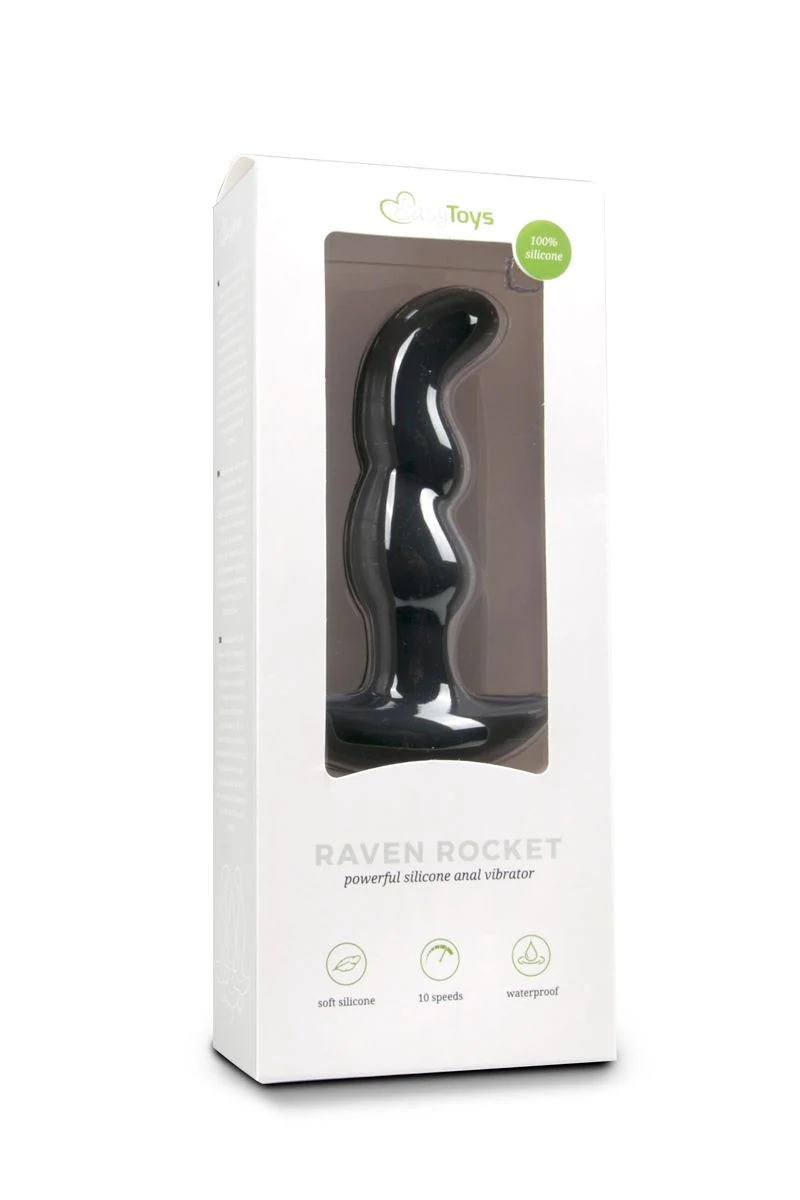 Prostata-Vibrator aus Silikon in Schwarz, 155 mm lang, für Anus- und Prostatastimulation