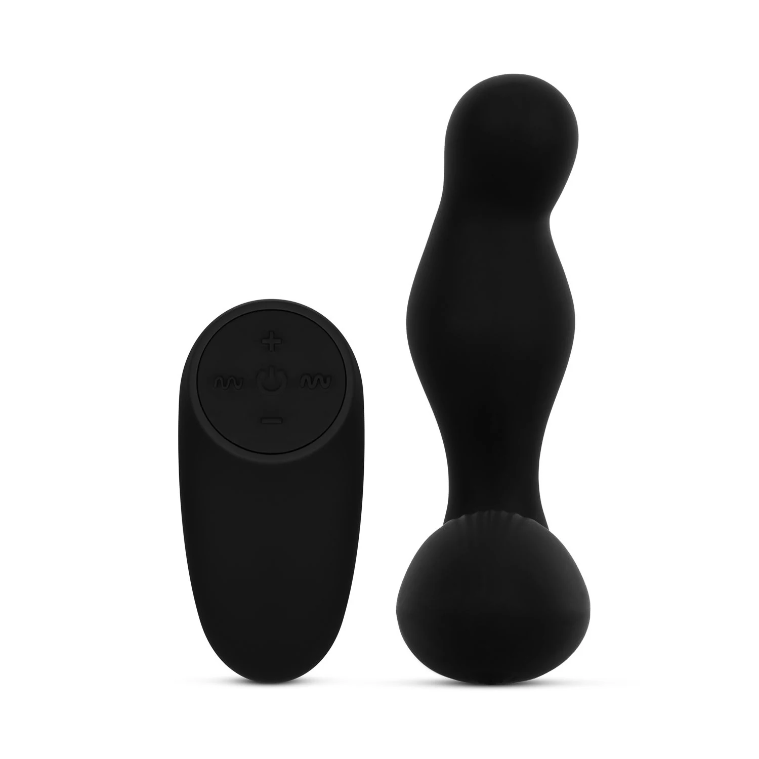 Schwarzer Anal Vibrator mit 125 mm Länge und 37 mm maximalem Durchmesser