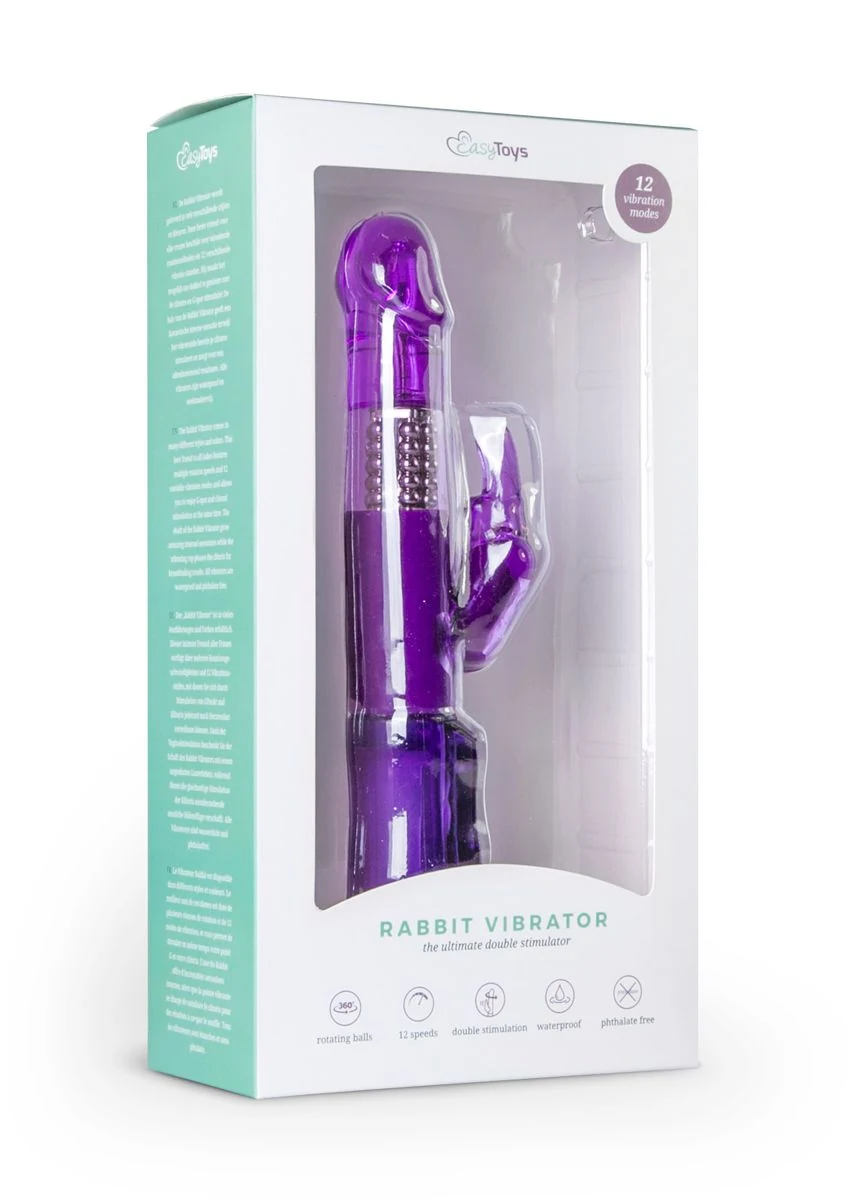 Lila Rabbit Vibrator mit rotierendem Hals und Klitoris-Stimulator