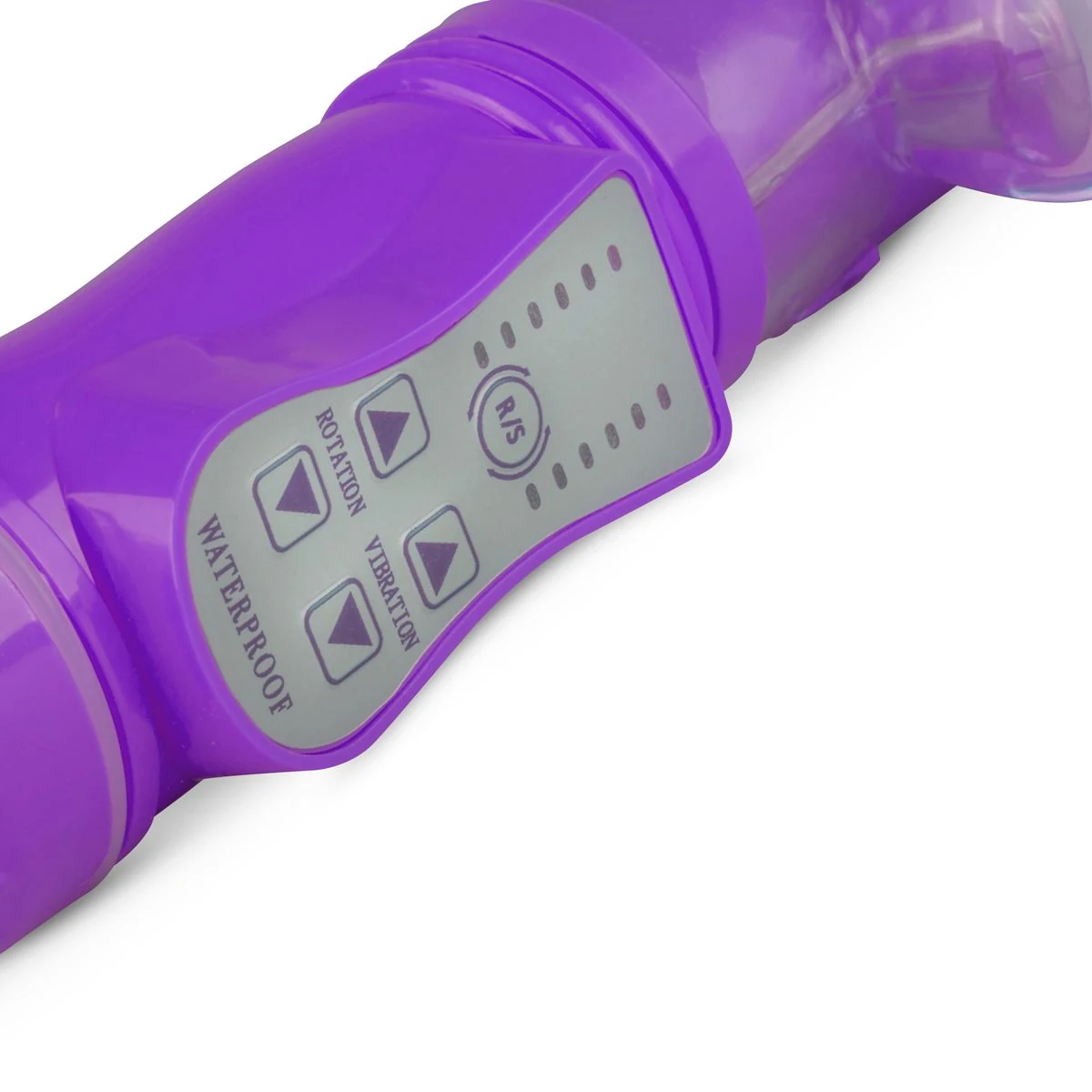 Vibrator in Lila mit Druckknopf-Bedienung und LED-Anzeige