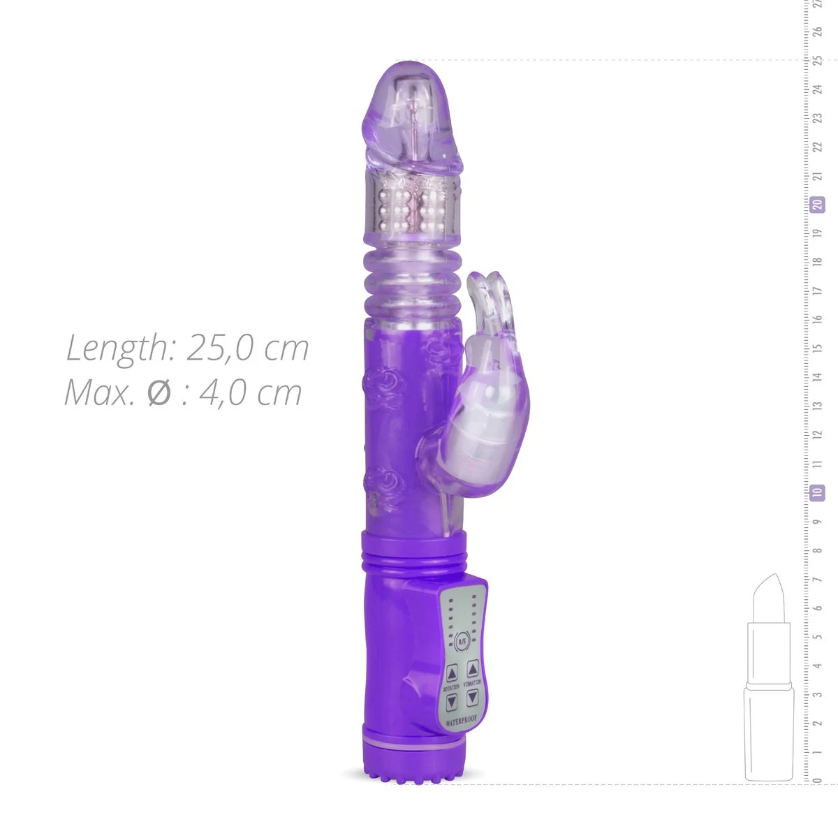 Rabbit Vibrator aus TPE mit Standard-Pulsierung und Rotation