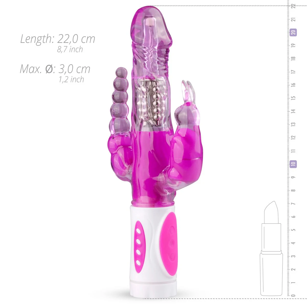 Rabbit Vibrator aus ABS und TPE mit verstellbarer Rotation