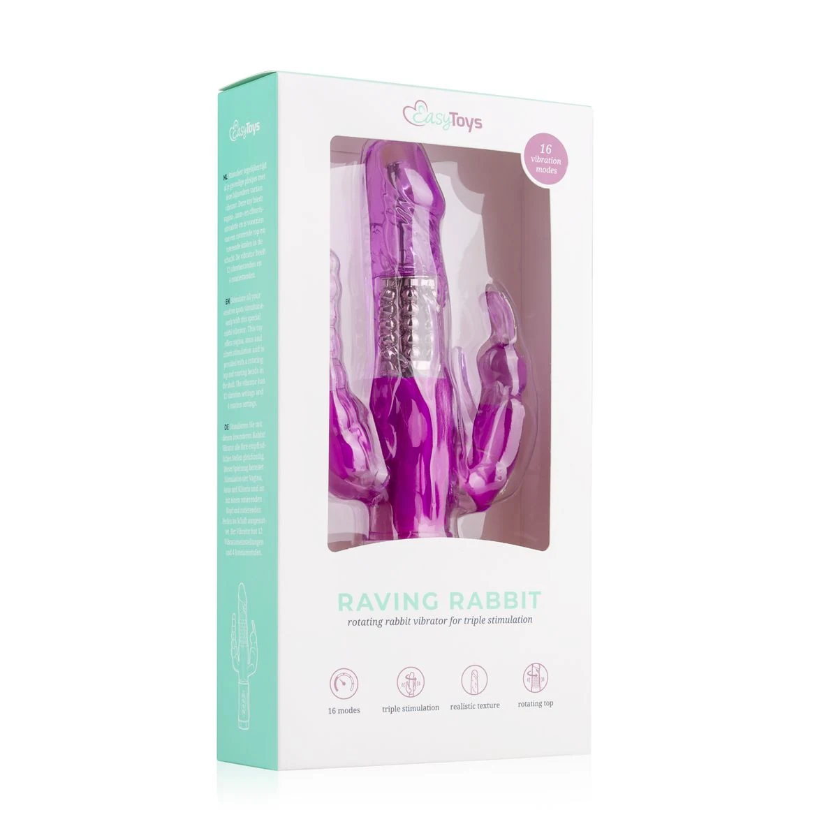 Unisex Doppelvibrator mit variierenden Vibrationen und rotierender Spitze