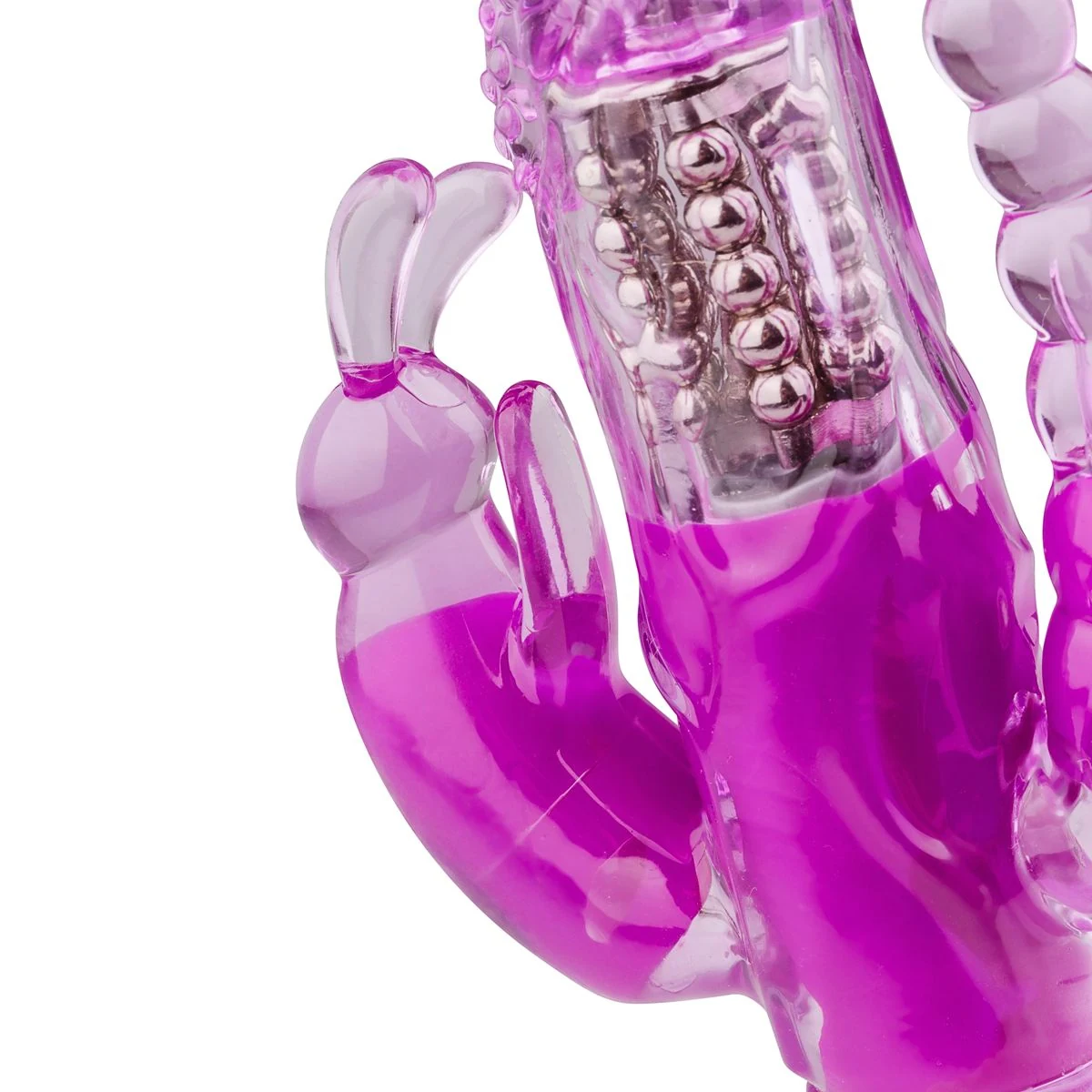 Doppelvibrator mit separatem Klitoris- und Analstimulator für dreifache Stimulation