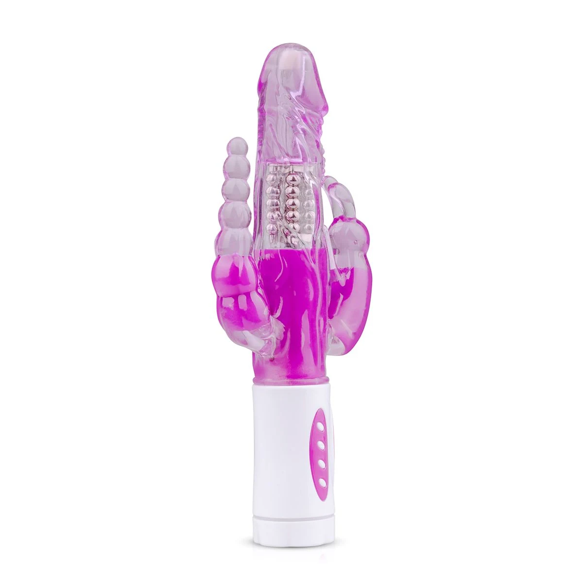 Vibrator mit extra weichem, glattem Analstimulator und rundem Schaft