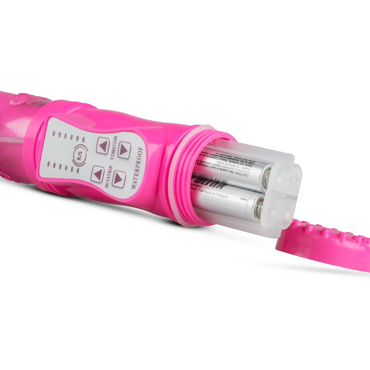 Rosa Vibrator mit 6 Vibrationsmodi und 6 Rotations- und Stoßmodi