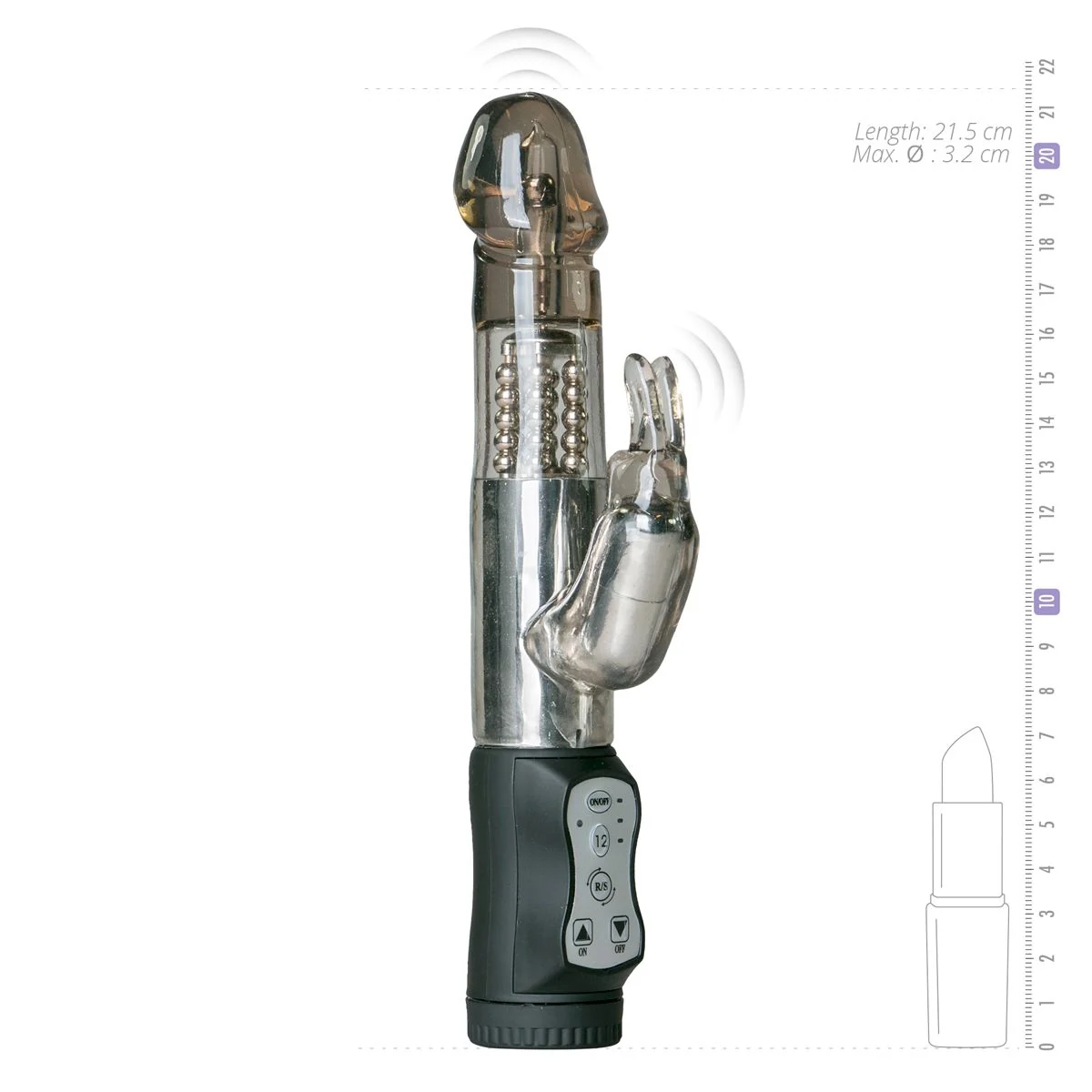 Schwarzer Rabbit Vibrator für Klitoris- und Vaginalstimulation
