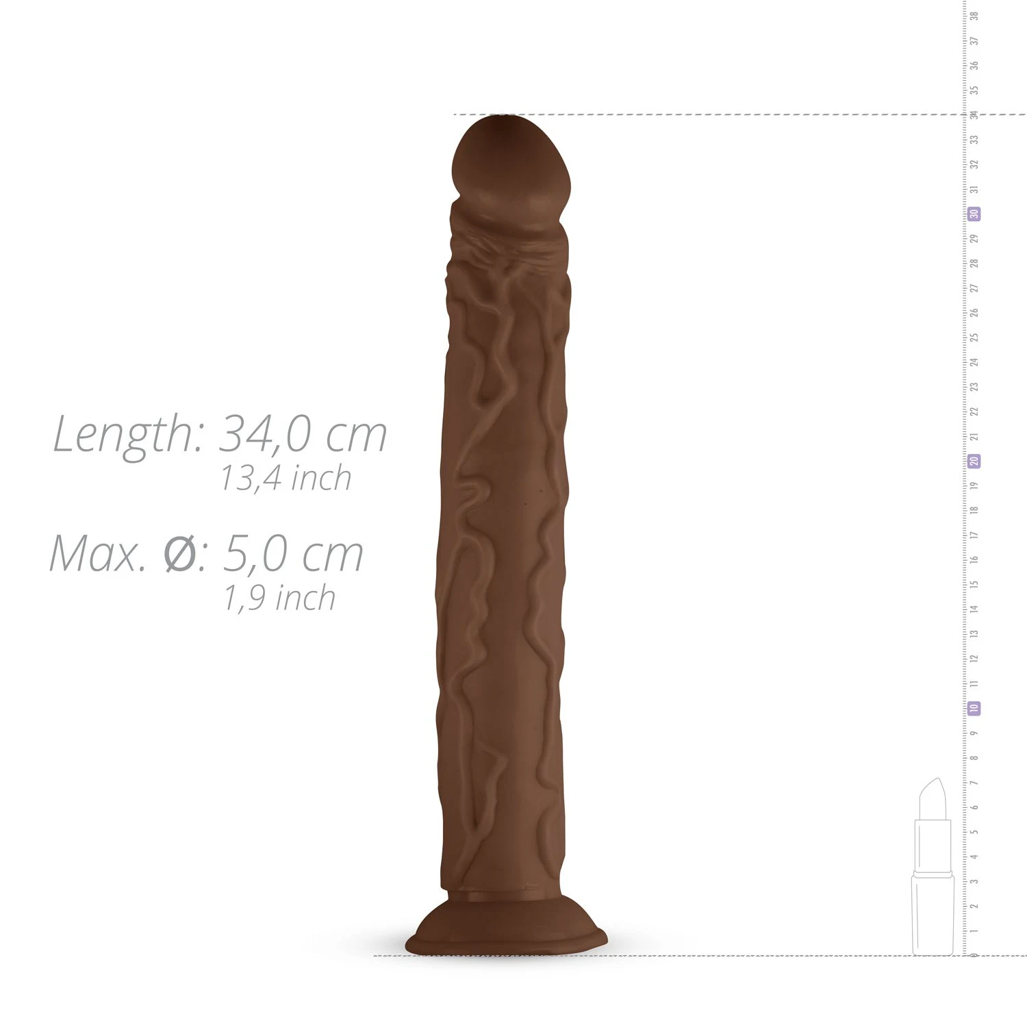 Biegsamer realistischer Dildo mit Venenstruktur und Strap-on-Kompatibilität