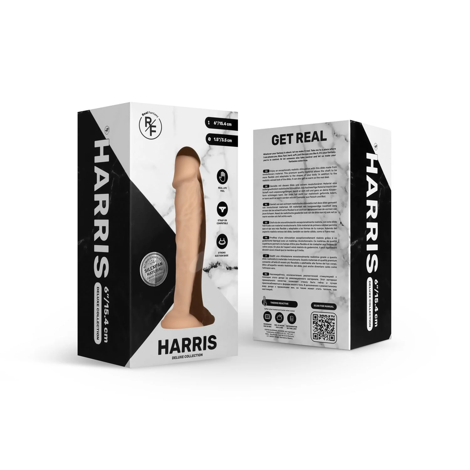 Realistischer Dildo aus Silikon und Silexpan mit starkem Saugnapf