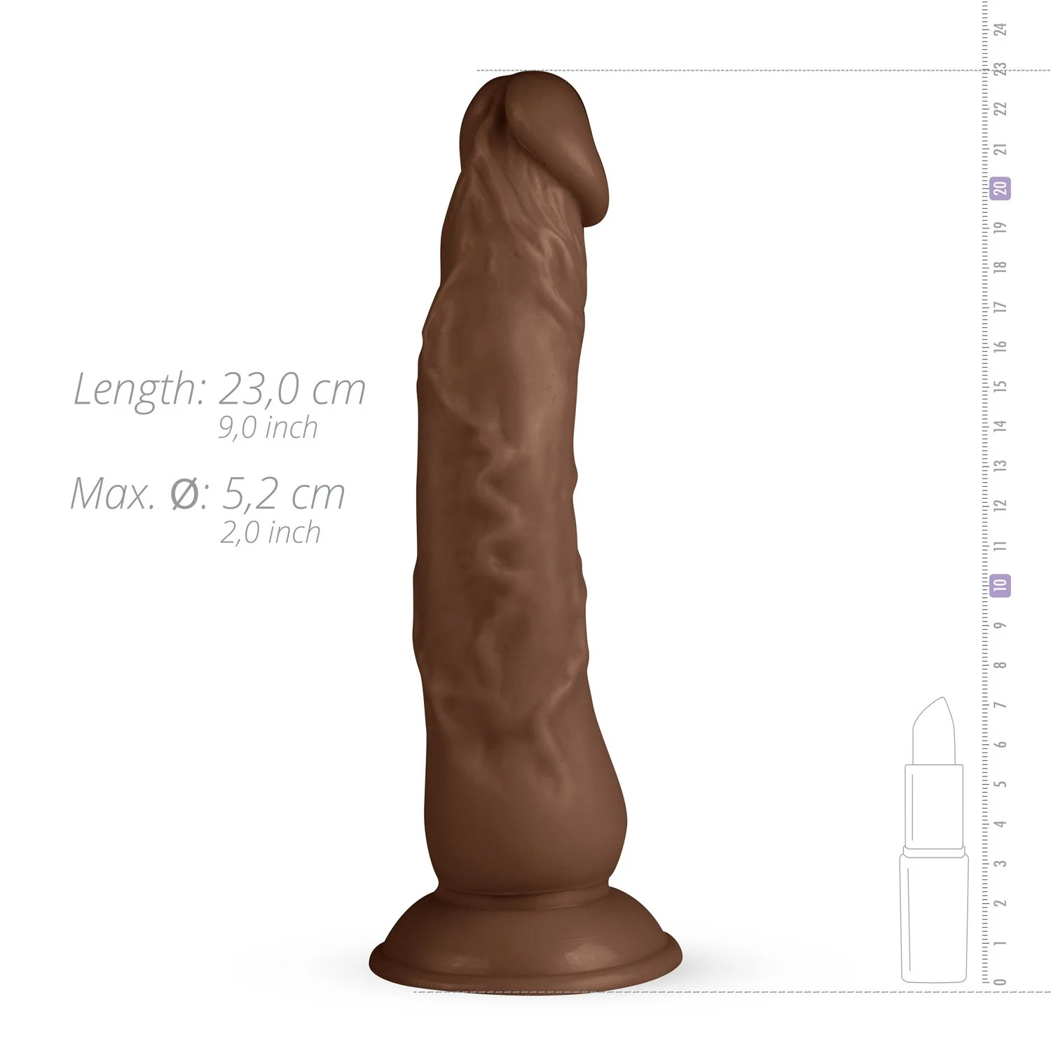Brauner Real Fantasy Dildo James, geeignet für Strap-on-Gurtzeug