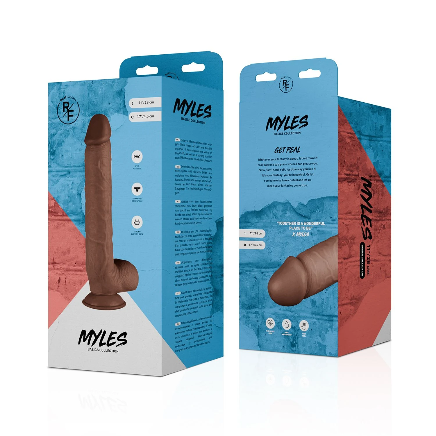 Real Fantasy Myles Dildo aus PVC, extra groß und wasserfest
