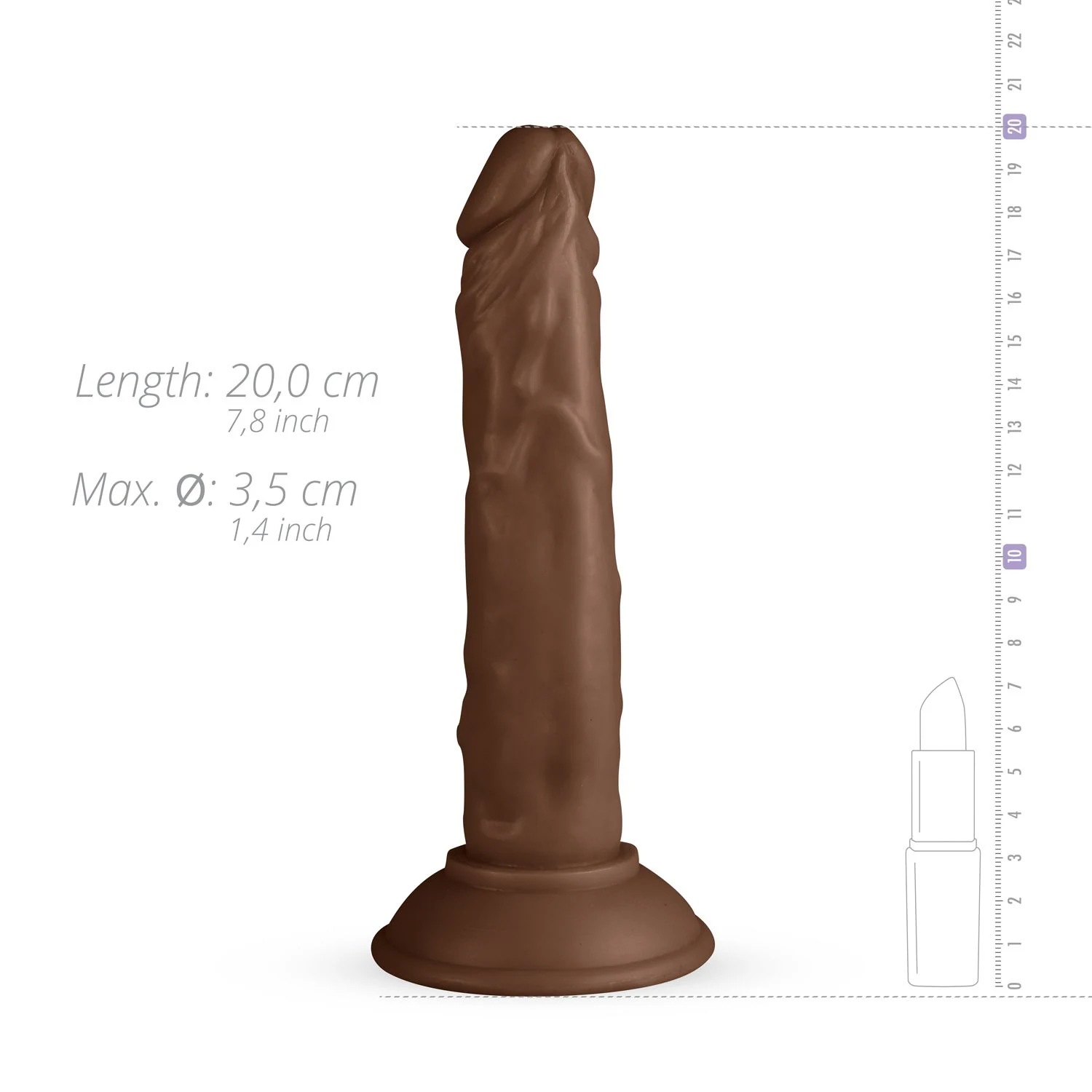 Tyler Dildo mit Saugnapf, wasserfest und für Gleitmittel auf Wasserbasis geeignet