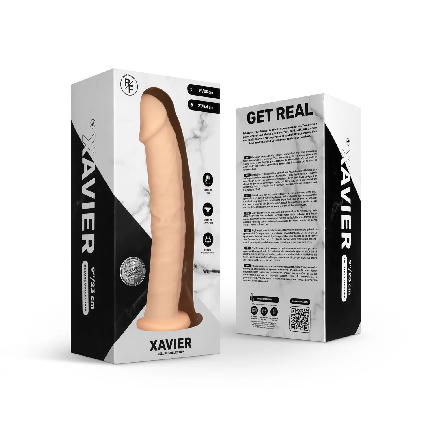 Beiger realistischer Dildo aus Silikon und Silexpan mit starkem Saugnapf