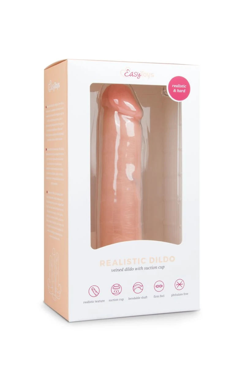 Beiger Dildo mit abgerundetem Kopf, 205 mm Länge und natürlicher Struktur