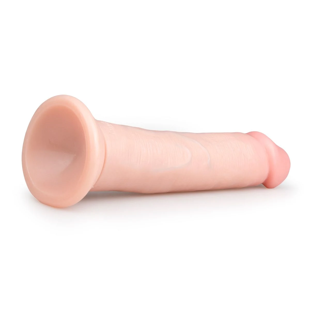 Biegsamer Dildo in Beige mit 43 mm maximalem Durchmesser und Venenstruktur