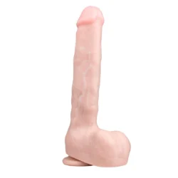 Realistischer Dildo 29,5 cm in Beige mit Saugnapf und lebensechten Venen