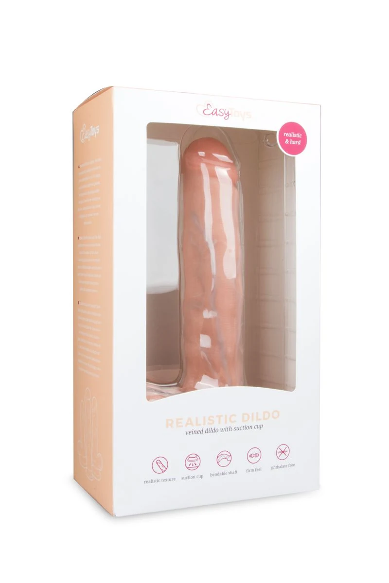 Beiger Dildo 29,5 cm, wasserfest und geeignet für Strap-On